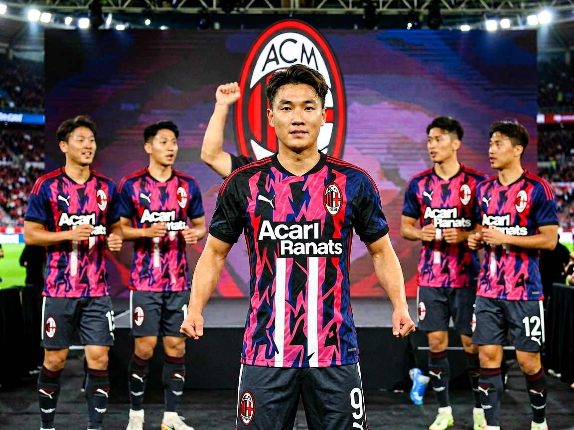 AC米兰新援球员亮相发布会现场
